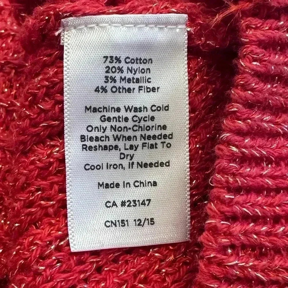 TALBOTS Sparkle Knit chevron short sleeve sweater Size XL - Picture 6 of 6